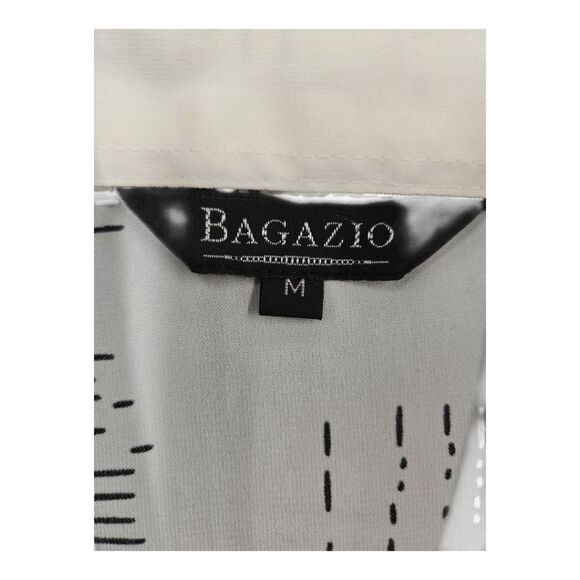BAGAZIO MEN'S PURE WHITE/BLACK SHORT SLEEVE FASHION ABSTRACT SHIRT.BM2303. - Picture 8 of 9